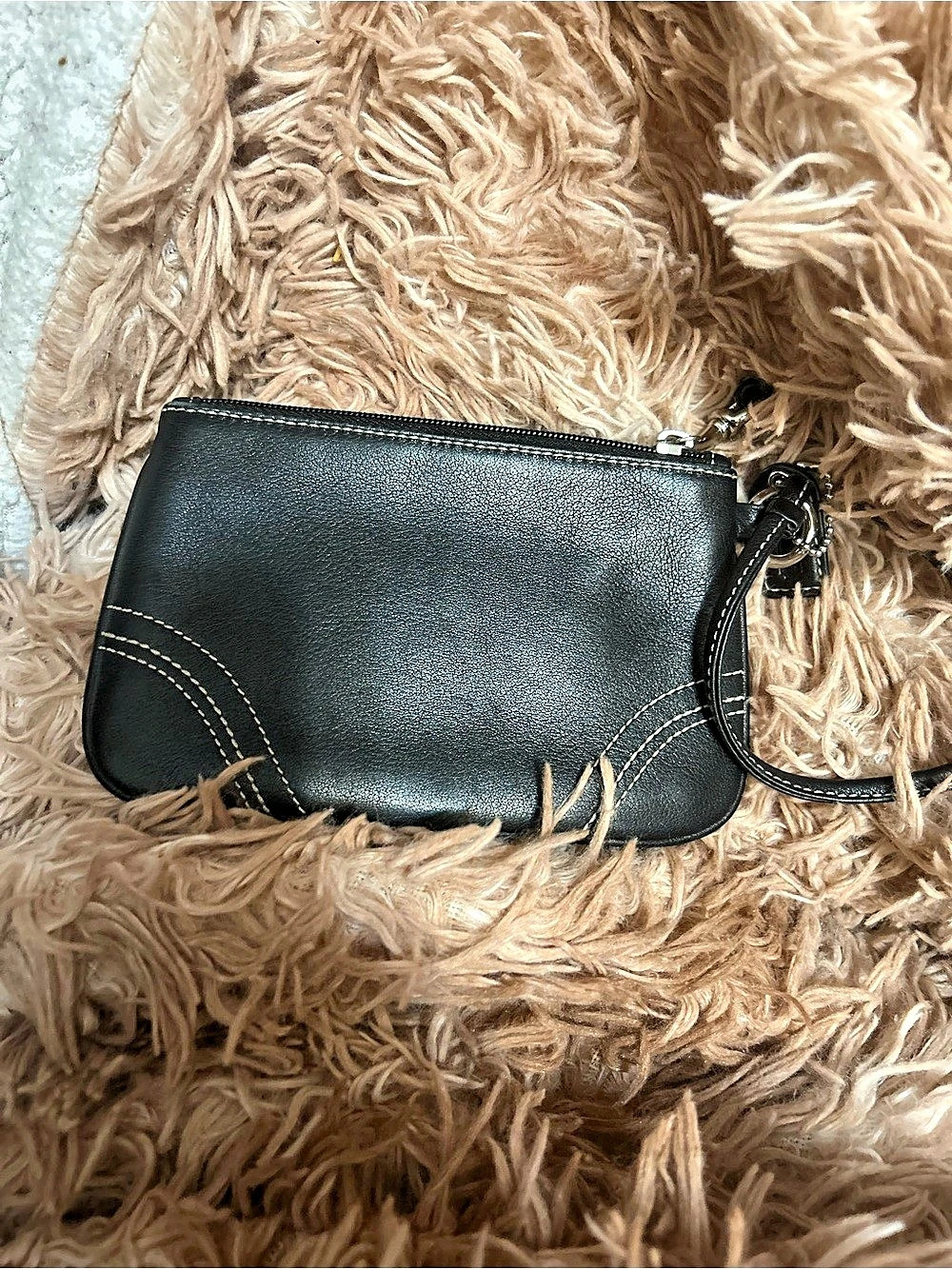 COACH Legacy Stripe Leather Wristlet Pouch